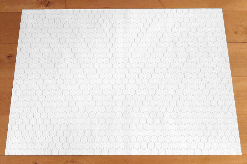Papel con rejilla hexagonal